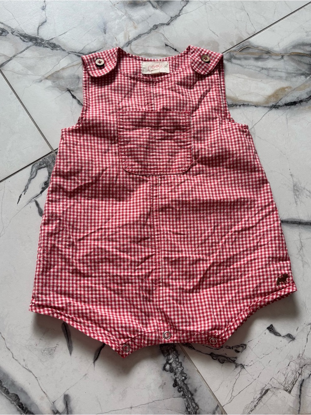 Red Gingham Baby Romper - Kids Bottoms Jumpsuit